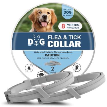 Imagem de Coleira para cães NJKPUYT Flea & Tick, 8 meses de proteção contra pulgas e carrapatos, pacote com 2