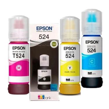 Imagem de Kit 4 Tintas Epson T524 L6490 L15150 L15160 (04 Cores) - Vencimento 12/2027