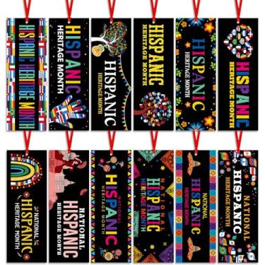 Imagem de Weekgrat Marcadores de livro do mês da herança hispânica bandeiras dos países latino-americanos marcadores de livro dupla face papel de impressão a granel presentes do mês da herança hispânica para