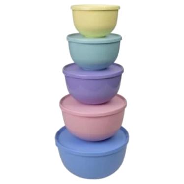 Imagem de Conjunto 5 Tigelas Santiago com Tampa Colorido DUP