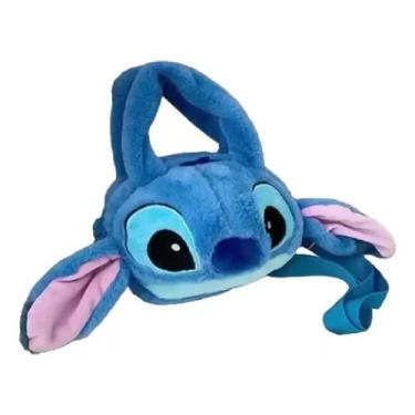 Imagem de Bolsa Infantil De Pelucia Lilo Stitch Transversal Azul