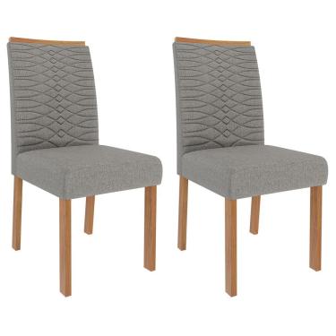 Imagem de Conjunto 2 Cadeiras Clarice Wood - Cimol Móveis Madeira/Linho Grafite