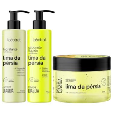 Imagem de Kit Sabonete Liquido + Esfoliante + Hidratante Corpo E Rosto Labotrat Cheiro De Fruta Lima 300g