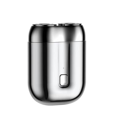 Imagem de ChicVogue Novo Modelo De Mini Barbeador Elétrico Duas Cabeças, Bolso Duplo Lavável, Compacto, Portátil, Recarregável E À Prova D'Água (Quatro Cores) (Prata)