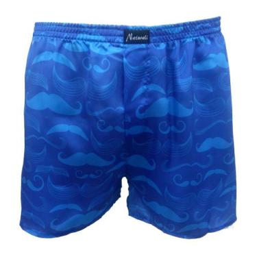 Imagem de Cueca Samba-Canção Mustache Azul - 191-032 - Naturali, P