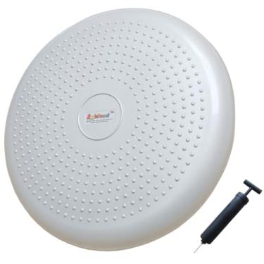 Imagem de AppleRound Almofada Inflável Oscilante com Bomba Manual, Prancha de Estabilidade de Ar(Extra Grossa), Disco de Equilíbrio Central para Adultos, Assento Oscilante Sensorial para Crianças, Assento Flexí