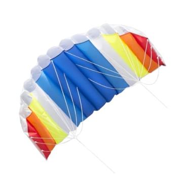 Imagem de simhoa Troada de pára -quedas Kitesurf Kitesurf Double Line Toy Funny 1,55m Treinamento de pipa Rainbow for Park Seaside Kids and Adults