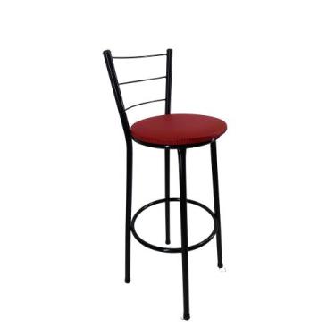 Imagem de Kit banqueta alta para cozinha gourmet americana preta - FortMix, Verm