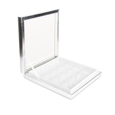 Imagem de Caixa de chocolate luxuosa com divisória de 10 x 10 cm, caixas de presente de papelão rígido colorido, embalagem vazia com 16 compartimentos para chocolates artesanais, exibição de lembrancinhas de