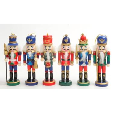 Imagem de ENLAYER Conjunto de enfeites de quebra-nozes de Natal, 12 peças, bonecos quebra-nozes de 12 cm com boca aberta, decorações de Natal para árvore de Natal, decoração de mesa (12 cm - 12 peças)