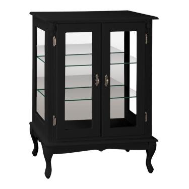 Imagem de Cristaleira Com Espelho Clássica Em Madeira - 2 Portas E 2 Prateleiras Com Pés Luiz Xv