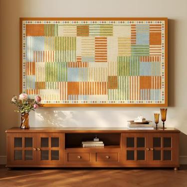 Imagem de Capa de TV 32-80 polegadas Indoor TV Capa à prova de poeira Qualidade LCD/LED Capa de tela pendurada/curvo protetor de tela multifuncional sala de estar Tecido decorativo-Xadrez-7||65 polegadas (150 x