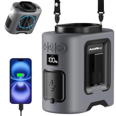 Imagem de Ventilador de cintura portátil, fluxo de ar forte de 15.000 RPM, ventilador recarregável de cinto com 5 velocidades e lanterna, operado por bateria 67 horas, ventilador de camisa pessoal com mãos