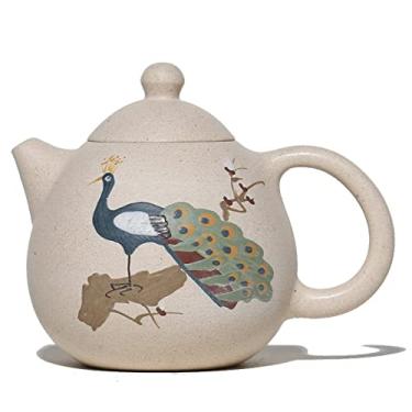 Imagem de Bule de chá chinês com segmento de jade branco e gordo, bule de chá de ovo de dragão totalmente pintado à mão, conjunto de chá de kung fu chinês