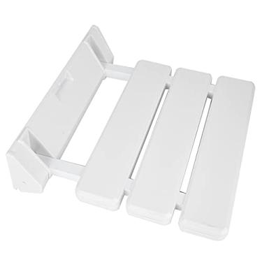 Imagem de Akozon Assento de Chuveiro de Folhas de Queda Montado na Parede - Banco Dobrável de Banheiro para Casa, Spa e Sauna Uso - Economia de Espaço, Design Minimalista, Capacidade de 130 Kg