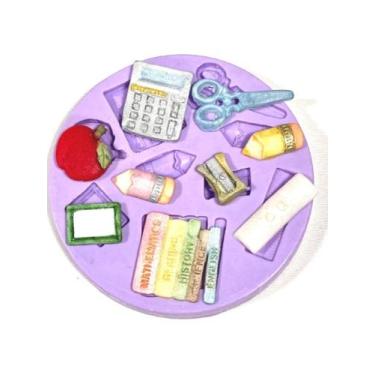 Imagem de Molde de silicone escola professor para decorar f123 - Confeitaria dos