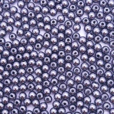 Imagem de Miçanga Passante Pérola Abs Cinza 5mm 1000pçs 100g - Macall