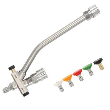 Imagem de Quanmin Varinha de extensão de lavadora de pressão 1/10.2 cm haste de lavadora de energia lavadora de espuma canhão acessório de limpador de lança com 5 pontas de bocal de lavadora de pressão para