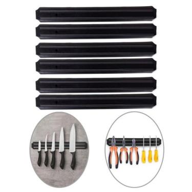 Imagem de Kit 6 Barra Magnética Imã Suporte Facas Ferramentas 48Cm - Class Home