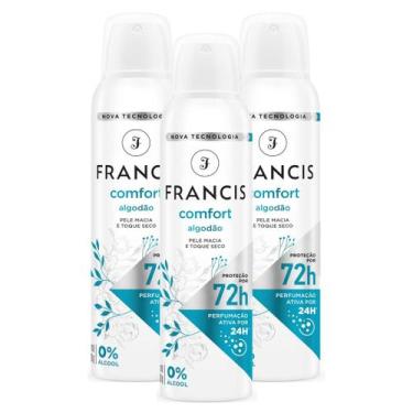 Imagem de Kit com 3 Desodorante Aerossol Francis Algodão 150ml
