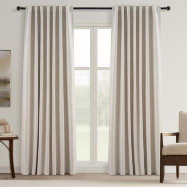 Imagem de Cortinas Topfinel Blackout Linen 254 cm com ganchos, conjunto de 2 pai