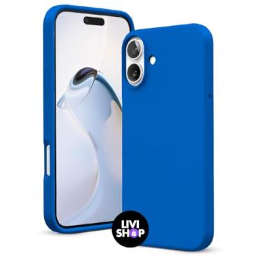 Imagem de Capa Case Capinha Para iPhone 16 Silicone Com Bordas Elevadas Aveludada Forro Premium (AZUL CELESTE)