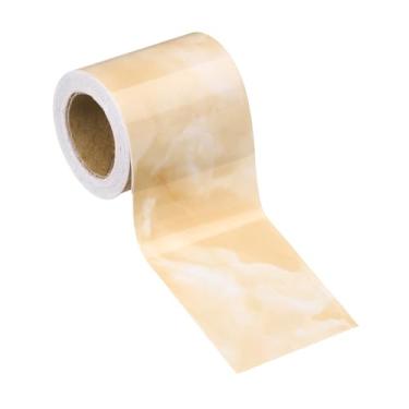 Imagem de HARFINGTON Borda de papel de parede de grão de madeira 5 cm x 5 m PVC autoadesivo texturizado adesivo de moldura impermeável papel de parede decorativo para chão porta mesa armários mesa, mesa, jade