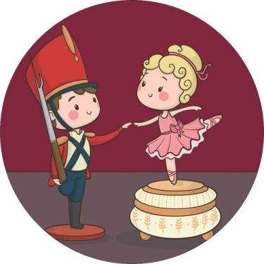 Imagem de Painel de Lona Redondo Soldadinho de Chumbo Bailarina Natal - Fabrika 