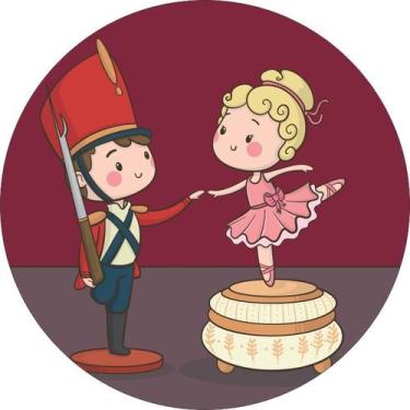 Imagem de Painel de Tecido Sublimado Redondo Soldadinho de Chumbo Bailarina Nata