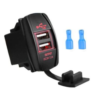 Imagem de Adaptador de alimentação USB duplo Mrisata 12-24V 3.1A para carro, bar