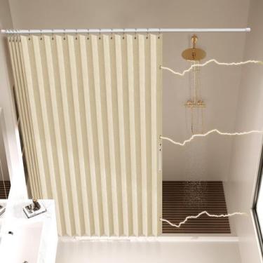 Imagem de Cortinas de chuveiro AJAZZ Magnetic Dobrable Poliéster Bege
