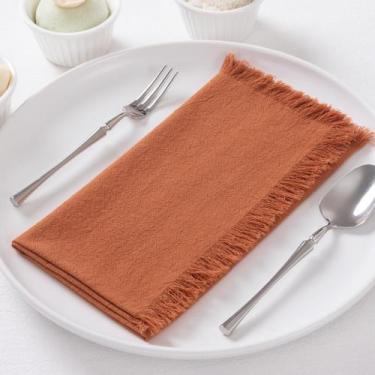Imagem de Guardanapos de pano DeZerlor, terracota, algodão e linho, conjunto de 