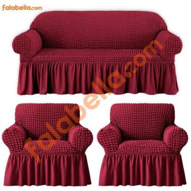 Imagem de Conjunto completo de capa de poltrona Turkish Burgundy - Lightbek Offi