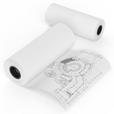 Imagem de MFLABEL Papel de formato amplo 61 cm x 150' papel plotter 2 rolos CAD Bond Rolls 9 kg 5.1 cm núcleo para impressão CAD em impressoras jato de tinta de grande formato