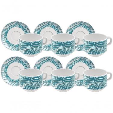 Imagem de Conjunto De Xícaras E Pires De Chá Tramontina Clarice Em Porcelana 240ml