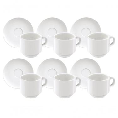 Imagem de Conjunto De Xícaras E Pires De Café Tramontina Paola Em Porcelana 100ml