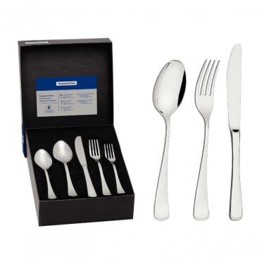 Imagem de Faqueiro Tramontina Mônaco Aço Inox Com Facas De Mesa Forjadas 30 Peças