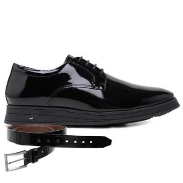 Imagem de Sapato Jota Pe Casual Preto Em Couro Imola + Cinto 85455-Masculino