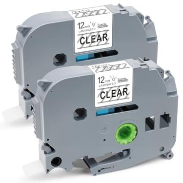 Imagem de Label Orison TZe-131 Fita adesiva transparente, substituição para Brother P-Touch Label Tape Tz Tapes 12 mm 0,47 laminado para PT-D210 PT-D220 PT-H110, preto em transparente, 1/5.1 cm (12 mm) x 26,2