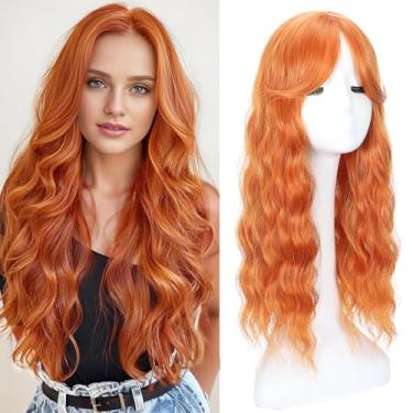 Imagem de Ailsa Toppers de cabelo longo ondulado de 50 cm para mulheres com queda de cabelo 360° cobertura total com partes de cabelo fofas naturais com franja lateral, fácil de usar