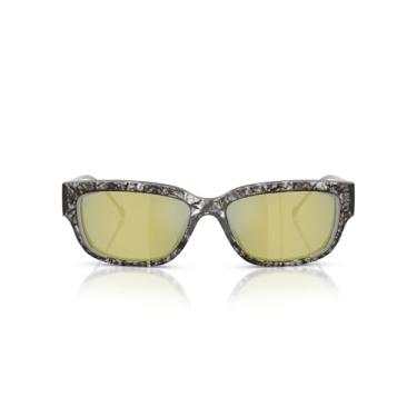 Imagem de Diesel Eyewear DL2002MU Óculos de sol retangulares de ajuste universal, marrom, 56 mm