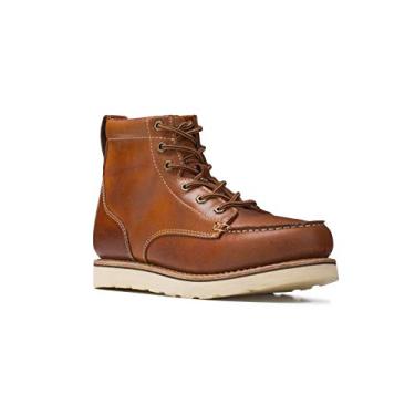 Imagem de Golden Fox Botas de trabalho 15 cm moc Toe Bota masculina confortável para construção, Rust-6301, 41