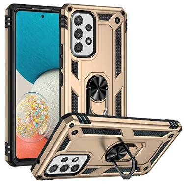 Imagem de SORAKA Capa para Samsung Galaxy A53 5G com suporte de anel capa armadura para Samsung Galaxy A53 5G capa traseira de policarbonato rígido com placa de metal para celular magnético suporte de carro