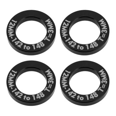 Imagem de OTOTEC 4 peças de 3 mm de conversão de cubo de bicicleta espaçadores para conversão de cubo de roda de 142 mm para 148 mm roda preta