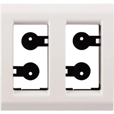 Imagem de Placa Para Móvel 2 Postos Liz Branca - 57106035 - Tramontina Placa Para Movel 2 Postos Liz Branca Tramontina