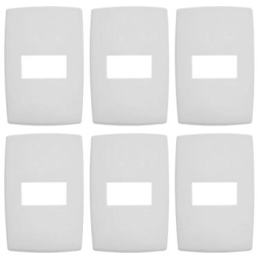 Imagem de Kit 6 Placa Espelho 4x2 Módulo Horizontal 618505 Pial Plus