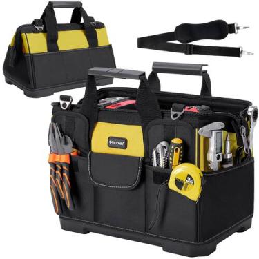 Imagem de Bolsa de ferramentas TICONN Heavy Duty com vários bolsos, base moldada