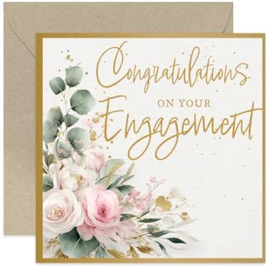 Imagem de Cartão quadrado botânico de eucalipto de noivado presente de parabéns - cartão quadrado, em branco dentro com envelope