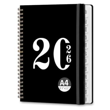 Imagem de Agenda 2026, agenda de calendário semanal e mensal, janeiro de 2026 a dezembro de 2026, planejamento acadêmico de capa dura para material escolar de escritório e acessórios de mesa - tamanho carta (21