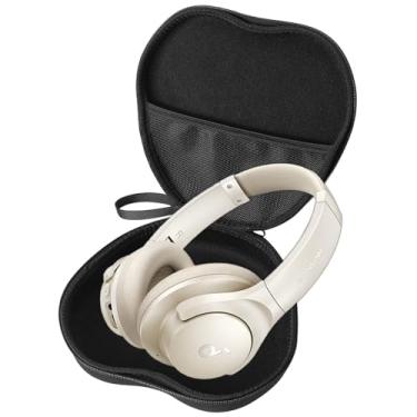 Imagem de Bonsava Capa para fone de ouvido SoundCore Live Q20i cor pura Bluetooth sem fio bolsa de armazenamento EVA com caneta de limpeza